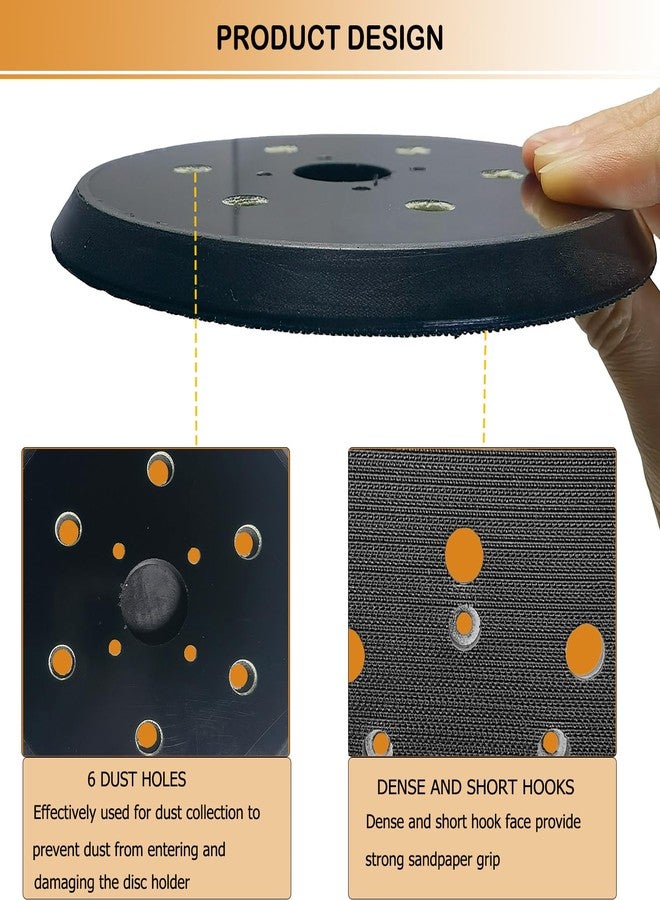 Tockrop 6 Inch 6 Hole Replacement Sander Pad for Ridgid R2611 Random Orbit Sander- 6" Hook and Loop Sanding Pad Work with 6 Inch Sander Disc - 2 Pack - Image 4
