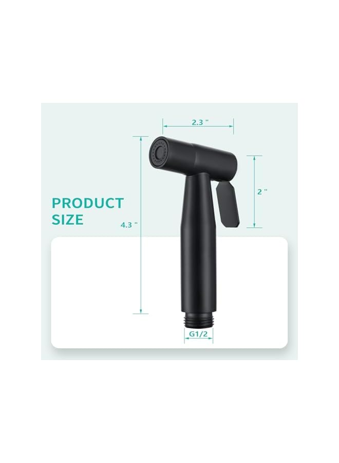 S-TOP 2 Pack Bidet Sprayer Head Stainless Steel Handheld Shattaf Jet Spray Attachment for Toilet, Baby Cloth Diaper Sprayer with Adjustable Water Pressure Control, Matte Black - Image 5