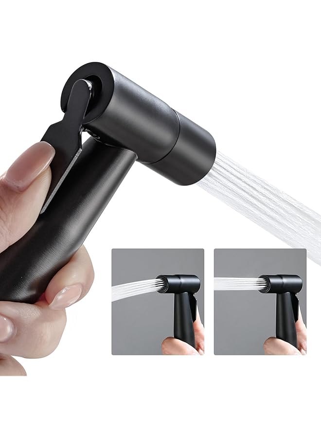 S-TOP 2 Pack Bidet Sprayer Head Stainless Steel Handheld Shattaf Jet Spray Attachment for Toilet, Baby Cloth Diaper Sprayer with Adjustable Water Pressure Control, Matte Black - Image 1