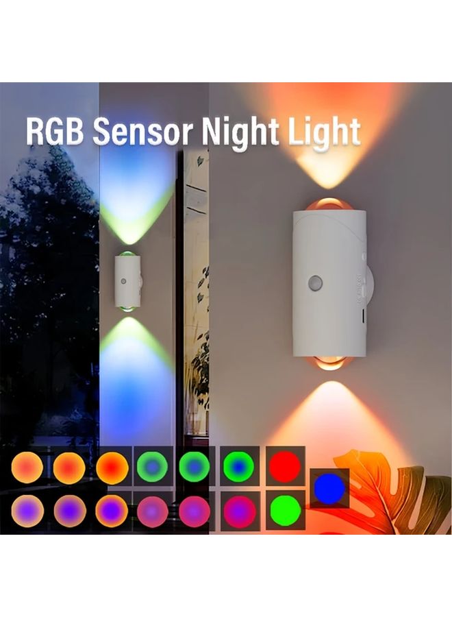 Rechargeable Motion Sensor LED Wall Light RGB Gradient Dimmable Smart Lighting White - Image 2
