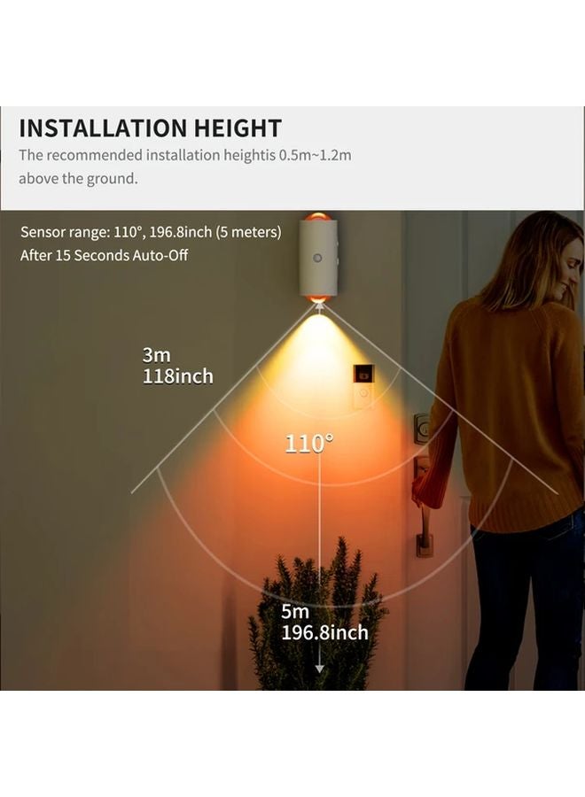 Rechargeable Motion Sensor LED Wall Light RGB Gradient Dimmable Smart Lighting White - Image 4
