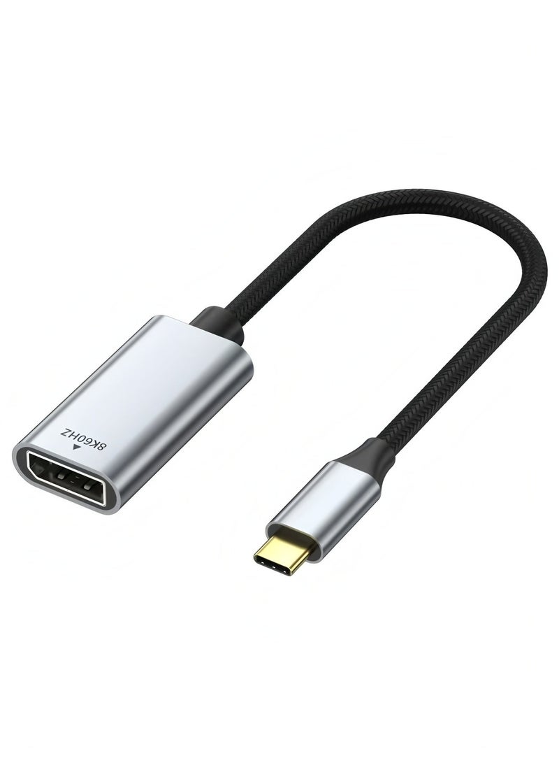فليفيو كابل USB C إلى DisplayPort، (8K@60Hz 2K@240Hz أو 4K@144Hz)، كابل USB Type C إلى DP أحادي الاتجاه HDR، لجهاز iPhone 15 Pro/Max، وMacBook Pro/Air - Image 1