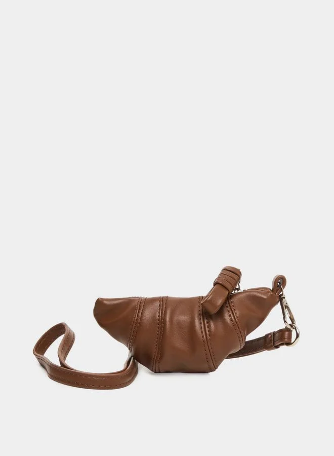 Styli Brown Half Moon Shoulder Bag