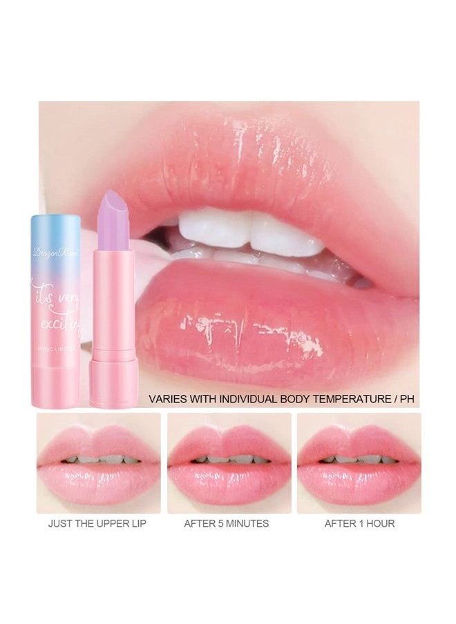 Pakivs 3Pcs Crystal Jelly Lipstick Set,Magic Temperature Color Change Lip Gloss Long Lasting Nutritious Moisturizer Lip Balm (Pink) (nutritious lipstick)  - Image 1