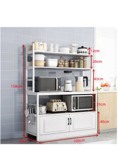 JANTENS Multipurpose Storage Cabinet Coffee Corner Kitchen Sideboard White 100 * 40 * 158cm Engineered Wood  - Image 4