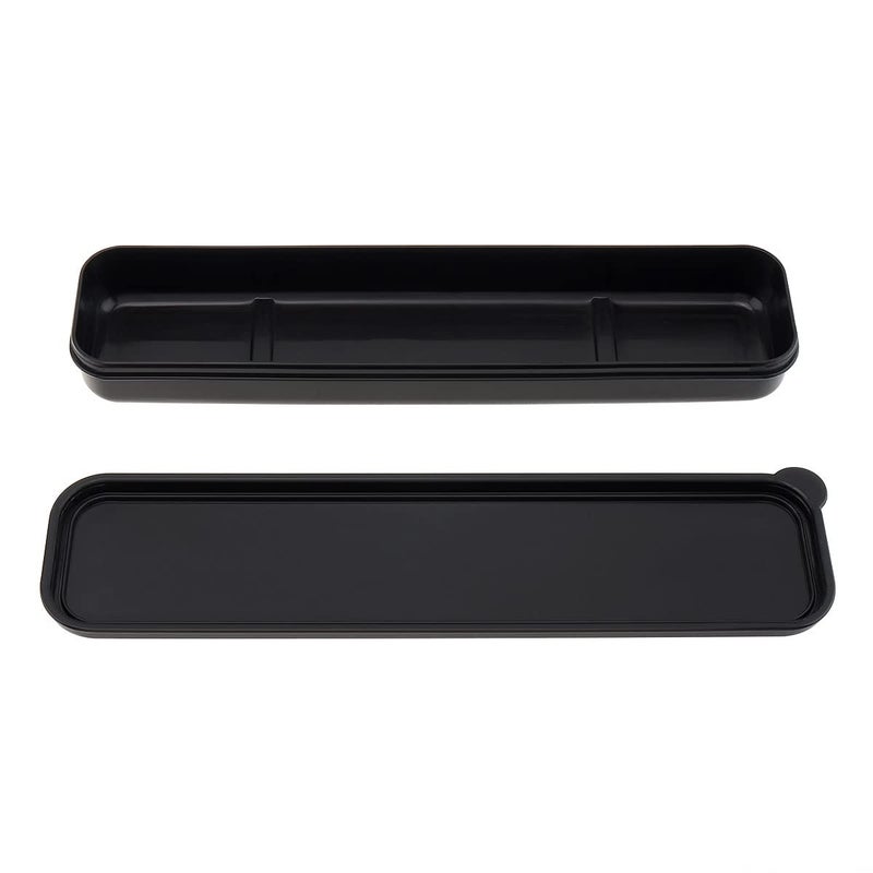 OriGlam Portable Flatware Box Travel Tableware Storage Case, Simple Tableware Storage Box Case for Cutlery Kit, 9.64 x 2.32 inches (Black) - Image 4