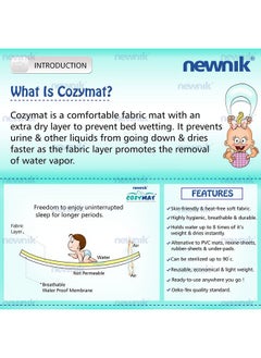 Cozymat Dry Sheet Quick Waterproof Breathable Bed Protector & Crib Sheet (Size: 140Cm X 220Cm) Sea Green, Single Bed  - Image 2