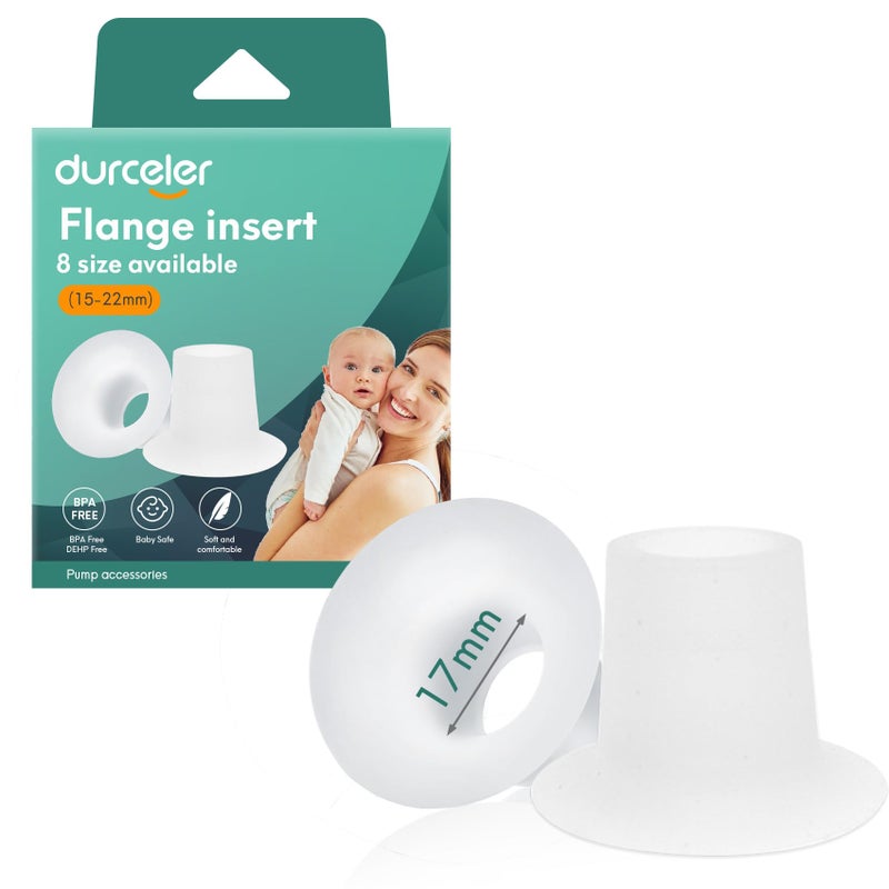 Durceler 17mm Flange Insert Compatible with Momcozy S9 S10 S12 Pro bluefair BIOBOO S21 Bellababy NCVI kmaier TSRETE MomMed NaNaLazy NIRGU Onlyeah MomWills Medela Spectra 24mm Breast Pump