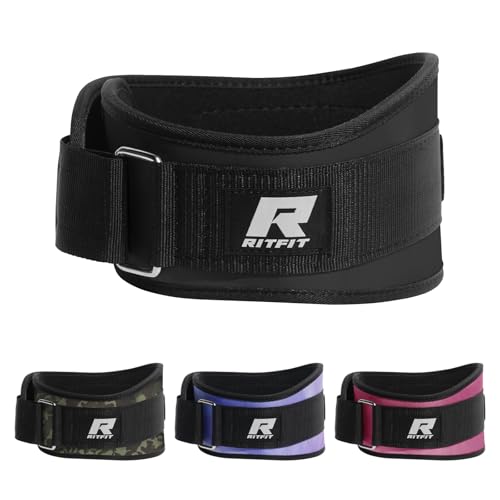RitFit Weight Lifting Belt - Great for Squats, Lunges, Deadlift, Thrusters - Men and Women - 6 Inch Black/Camouflage - Image 1