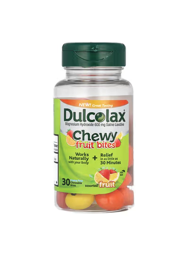 DULCOLAX Chewy Fruit Bites, Assorted Fruit , 30 Chewable Bites