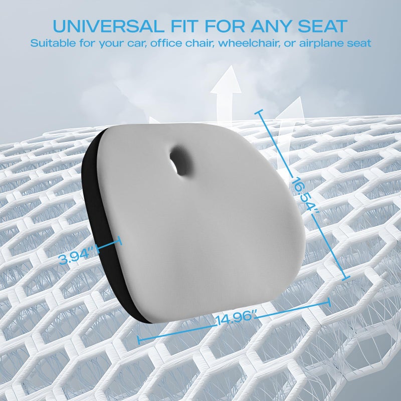 Road Comforts Premium Memory Foam Seat Cushion â€“ Office Chair Cushion, Car Seat Cushion â€“ Chair Cushions for Back & Sciatica Pain Relief â€“ Seat Cushions for Office & Desk (Black) - Image 5