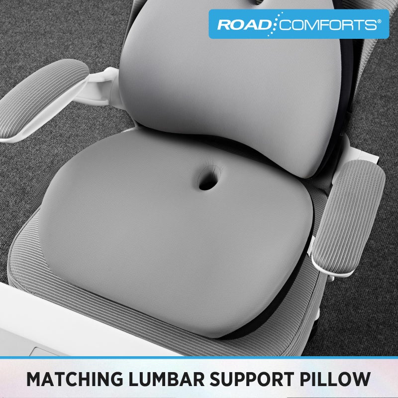 Road Comforts Premium Memory Foam Seat Cushion â€“ Office Chair Cushion, Car Seat Cushion â€“ Chair Cushions for Back & Sciatica Pain Relief â€“ Seat Cushions for Office & Desk (Black) - Image 4