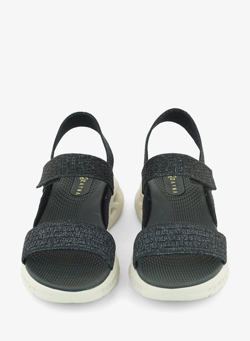 زينة 221-340 Zayna Ladies Casual Backstrap Sandals 3F2006-913 Black - Image 5