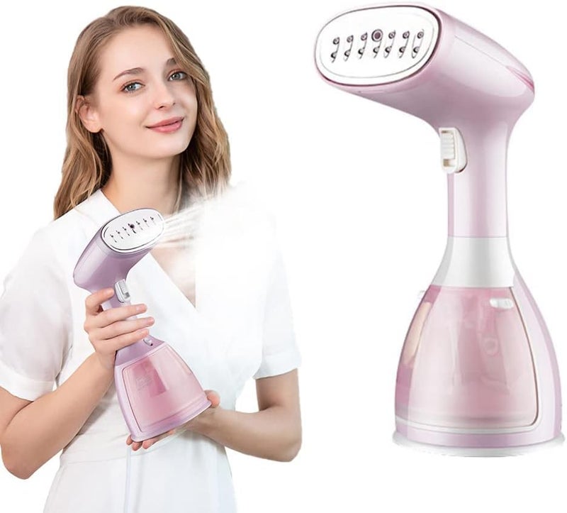 PROTON DLC Garment Steamers 280ml Handheld Fabric Steamer 14 holes 15Seconds Fast-Heat 1500W Garment Steamer for Home Travelling Portable Steam Iron (pink) - Image 1