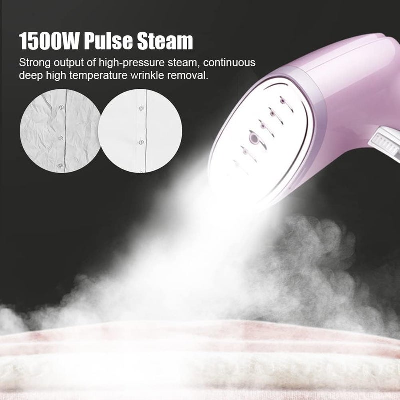 PROTON DLC Garment Steamers 280ml Handheld Fabric Steamer 14 holes 15Seconds Fast-Heat 1500W Garment Steamer for Home Travelling Portable Steam Iron (pink) - Image 4