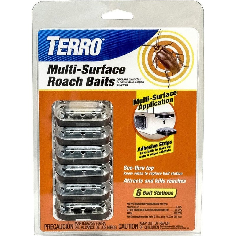 TERRO MULTI-SURFACE COCKROACH BAIT 6 COUNT