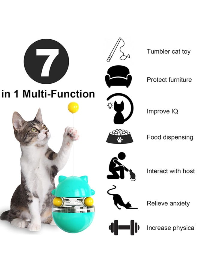 Pet Slow Feeder Toy - Cat Interactive Toy and Treat Ball, Pet Food Puzzle Toy,Pet Treat Feeder Leaking Dispenser for Small Dogs Cats (Blue) - Image 3