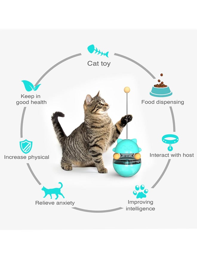 Pet Slow Feeder Toy - Cat Interactive Toy and Treat Ball, Pet Food Puzzle Toy,Pet Treat Feeder Leaking Dispenser for Small Dogs Cats (Blue) - Image 5