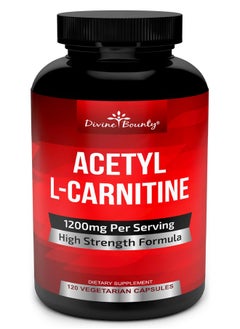 Divine Bounty Divine Bounty Acetyl L-Carnitine Capsules 1200mg Per Serving - L Carnitine Supplement 120 Vegetarian Capsules  - Image 1