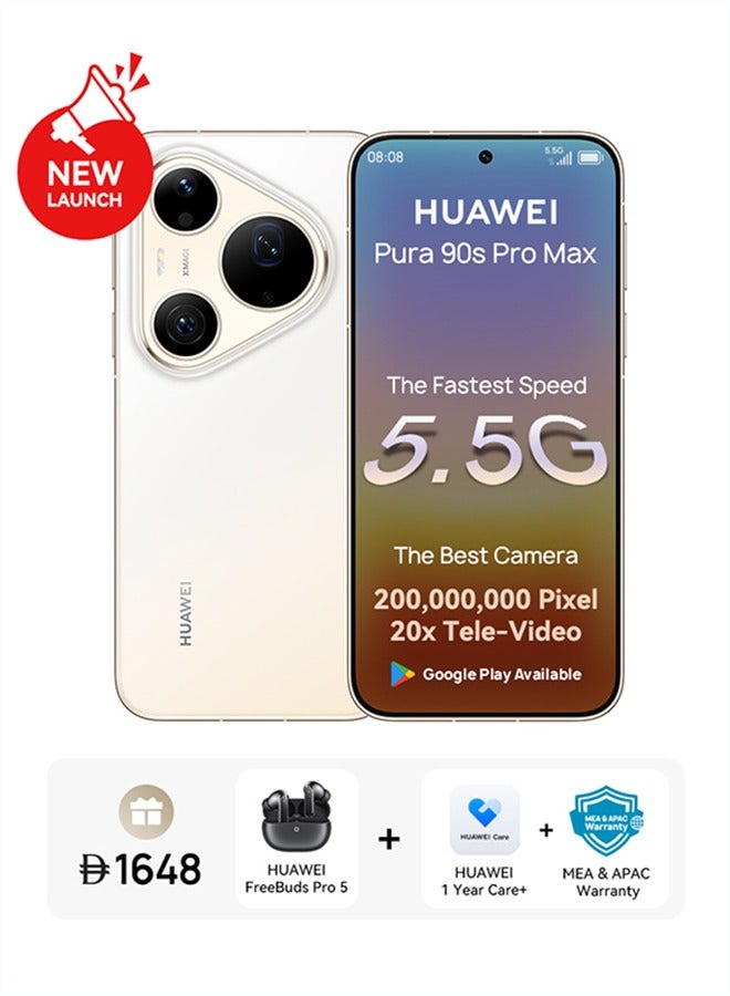 HUAWEI Pura 90s Pro Max 5.5G AI Dual SIM Blush Gold 12GB RAM 512GB with Google Playstore + Free Gift - Middle East Version - Image 1