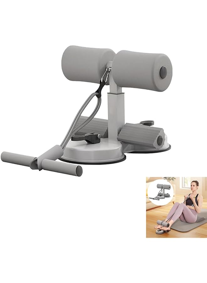 X spring Sit Up Bar For Floor Adjustable Abdominal Sit Up With Tension Rope Double Self Suction Portable Sit Up Exercise Core Strength Muscle Training Sit Up Assistant Device For Home Exercise - Image 1