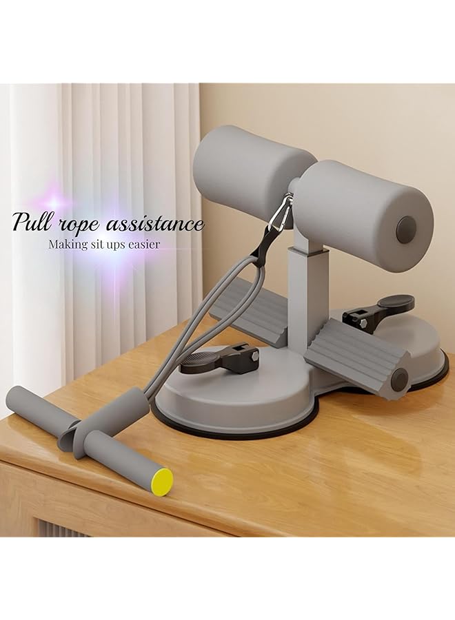 X spring Sit Up Bar For Floor Adjustable Abdominal Sit Up With Tension Rope Double Self Suction Portable Sit Up Exercise Core Strength Muscle Training Sit Up Assistant Device For Home Exercise - Image 2