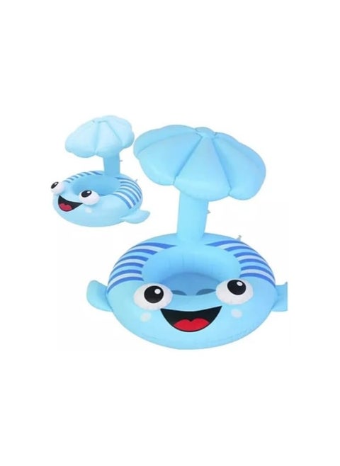 Baby Float with Sun Umbrella - Blue