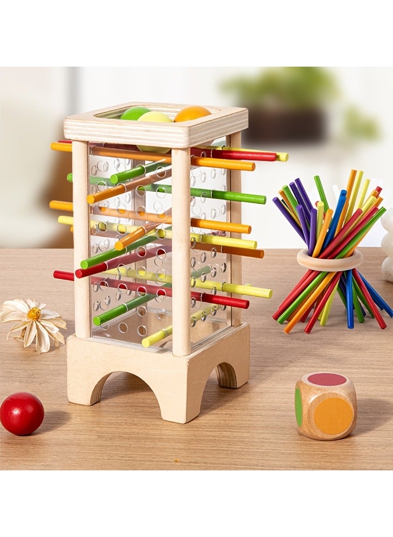 لعبة تعليمية خشبية تفاعلية للأطفال من سن 3 إلى 8 سنوات - لعبة ملونة لتنمية المهارات المعرفية مع ألغاز وعصي ثنائية المستوى، وتدريب على التركيز، هدية عيد ميلاد مثالية للأولاد والبنات - Image 5