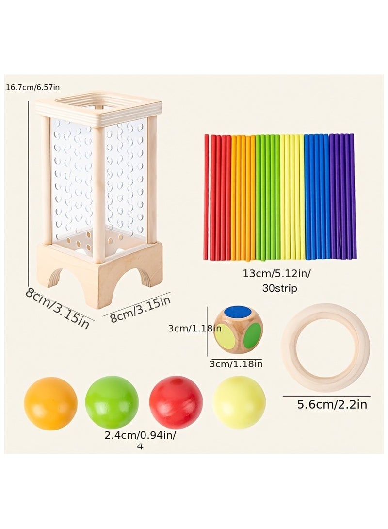 لعبة تعليمية خشبية تفاعلية للأطفال من سن 3 إلى 8 سنوات - لعبة ملونة لتنمية المهارات المعرفية مع ألغاز وعصي ثنائية المستوى، وتدريب على التركيز، هدية عيد ميلاد مثالية للأولاد والبنات - Image 2