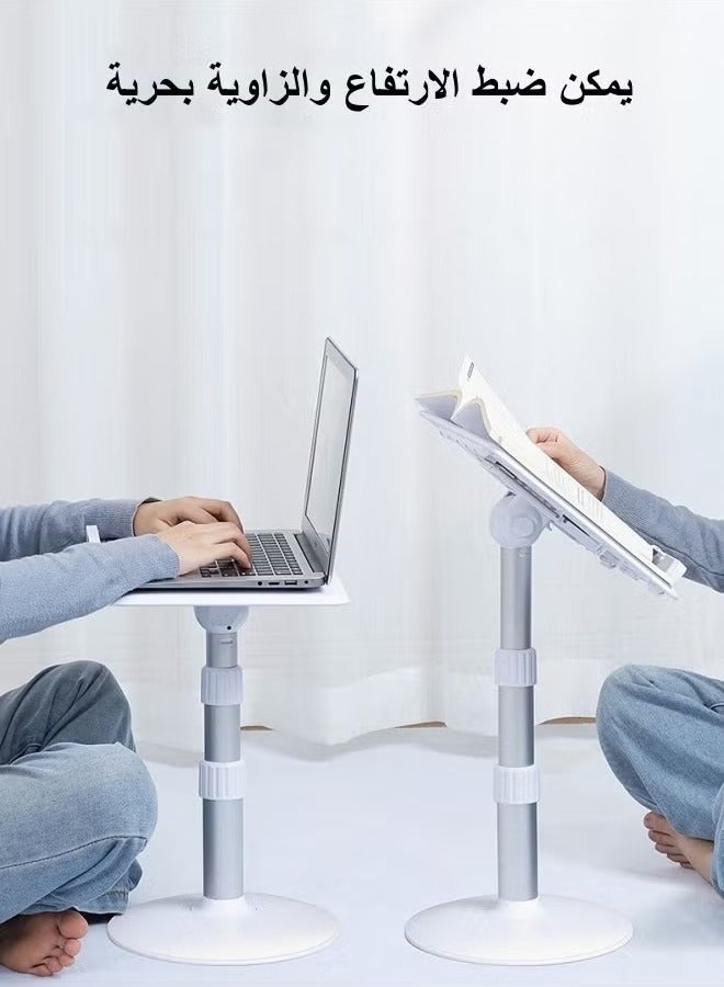 والالا حامل قراءة من الأرض إلى السقف، حامل قابل للتعديل للرفع للكمبيوتر اللوحي، حامل كتب، للقراءة على أريكة السرير أو المكتب الأرضي أو حاملات الكتب بزوايا متعددة - Image 3