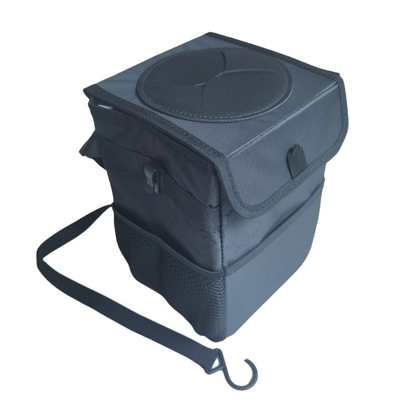 general Car Trash Can, Multifunctional, Washable Oxford Cloth, Foldable, Hanging, Flip Lid, Waterproof Car Storage  Organizer - Image 3