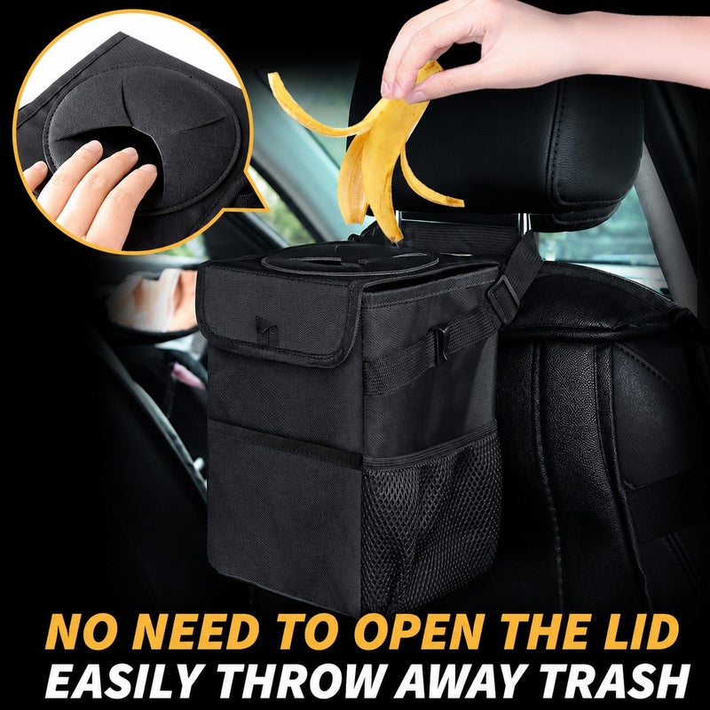 general Car Trash Can, Multifunctional, Washable Oxford Cloth, Foldable, Hanging, Flip Lid, Waterproof Car Storage  Organizer - Image 4