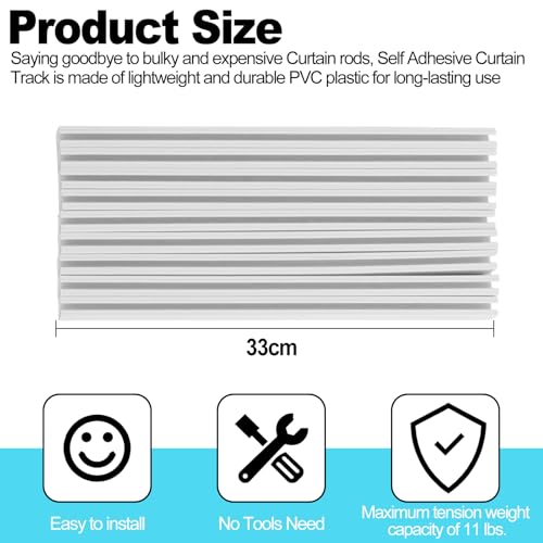 Wadoy Self Adhesive Curtain Track,9.8FT Ceiling Curtain Track No Drill,Curtain Track Ceiling Mount, Curtain Track for RV,Trailer,Home - Image 5