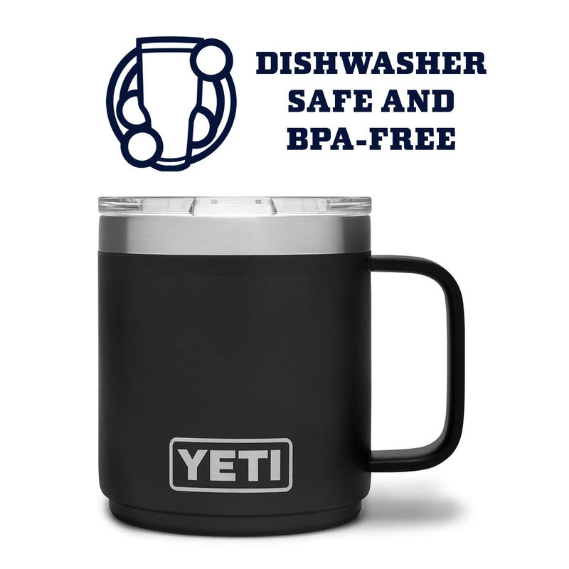 YETI Rambler 10 oz Stackable Mug, Vacuum Insulated, Stainless Steel with MagSlider Lid, Black - Image 4