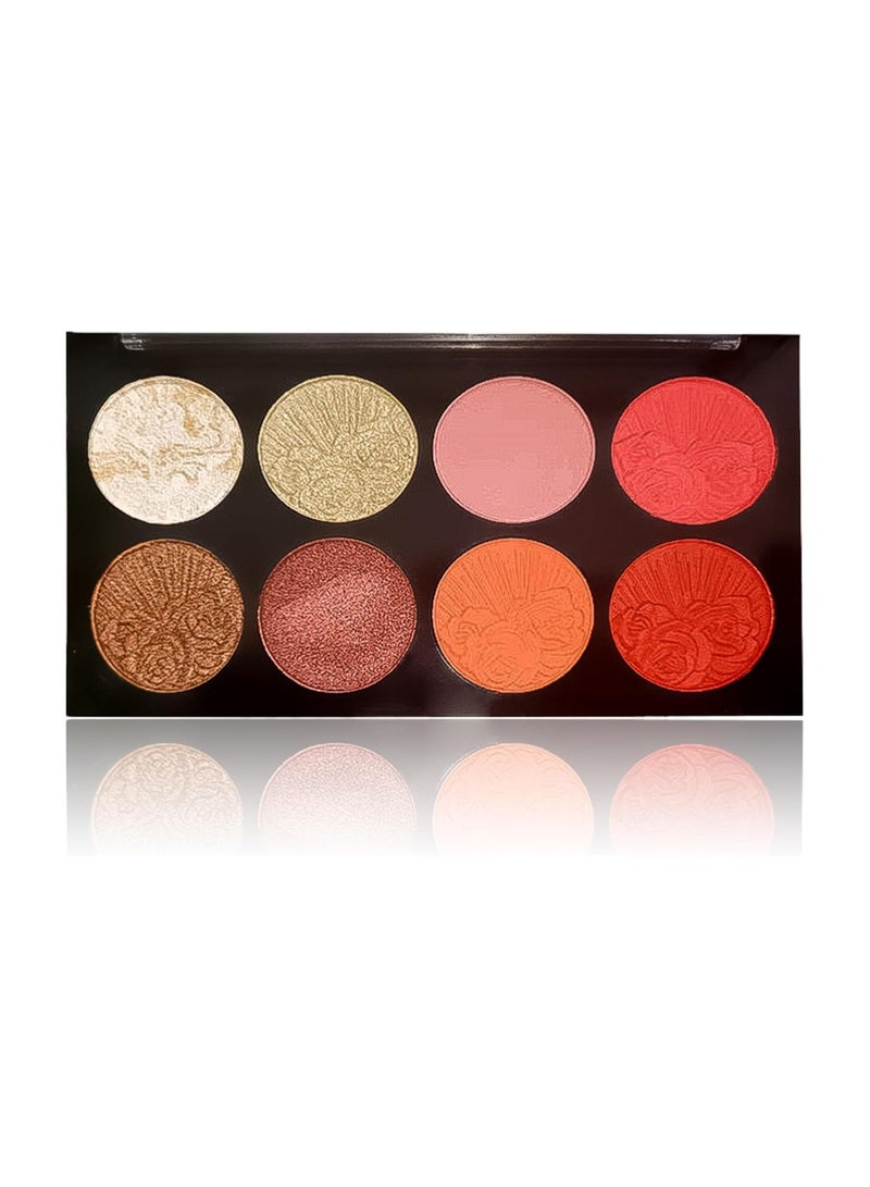 KASTWAVE Powder Blush Palette, 8 Colour Blushers for Cheeks Make Up Palette Face Makeup Contour Palette Long - Image 5
