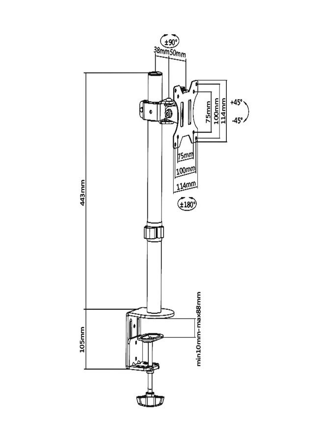 سكيل تك حامل مفصلي اقتصادي SH C01 لشاشة واحدة بمقاس 13-32 بوصة، متوافق مع معايير VESA 100x100، سعة تحميل قصوى 8 كجم - Image 2