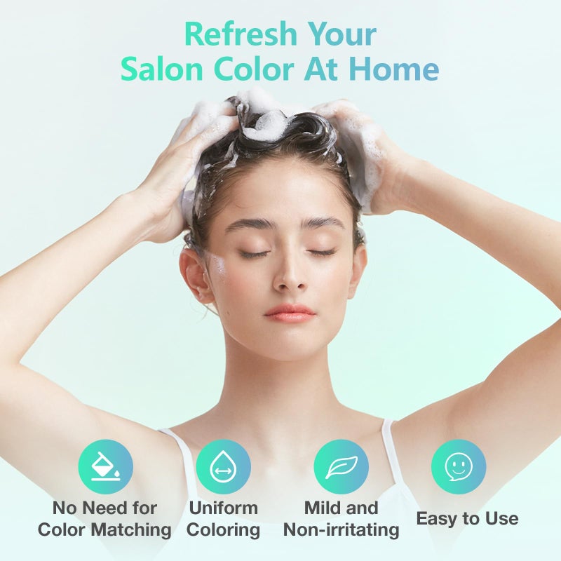 Leorx Hair Dye shampoo, 3 In 1 Deep Wine Red Color Shampoo Hair Dye For Refresh Hair Instant Herbal Coloring Shampoo For Women&Men - Tintes Para El Cabello Profesional - Image 4