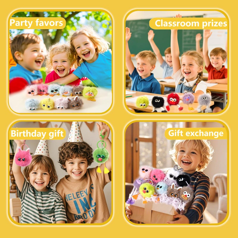 OMyFav 30Pcs Party Favors Kids Keychains - Fun Keychain Cute Birthday Goodie Bags For Kid Christmas Gifts For Grandkids Stocking Stuffers For Kids Classroom Prizes Key Chains Bulk Elementary Student Prizes - Image 5