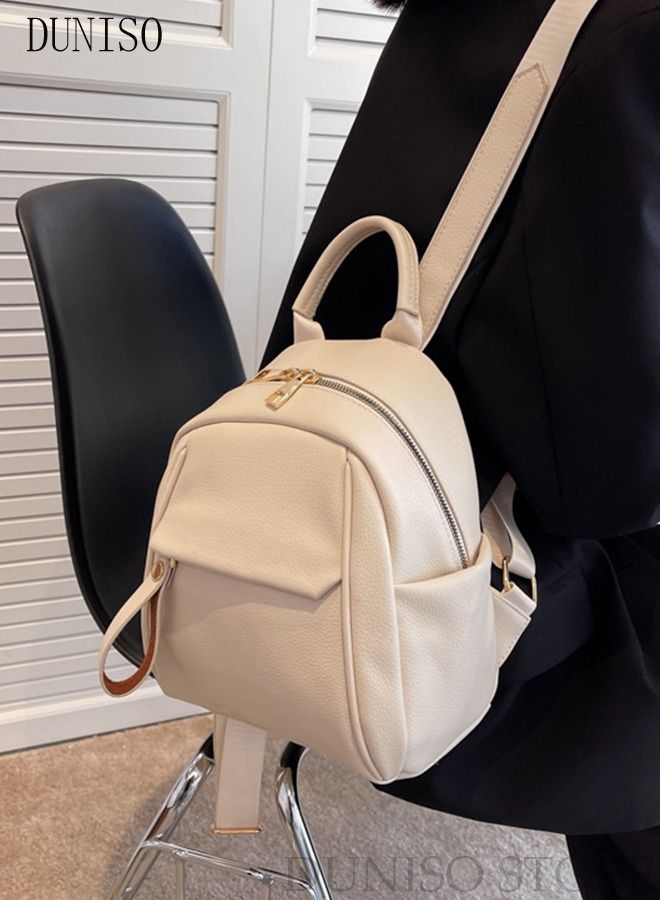 DUNISO Classic Waterproof Travel Backpack For Women Softable Faux Leather Large Capacity School Backpack Anti Theft Pragmatic Backpack For College Girls Students - Image 5