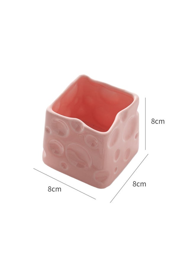 Cream Style Advanced Fruit Fork Suit Multi-purpose Ceramic Cheese Storage Can Bar Decoration Good Hand Ceremony-Specification:Cherry Pink Blossom - Image 1