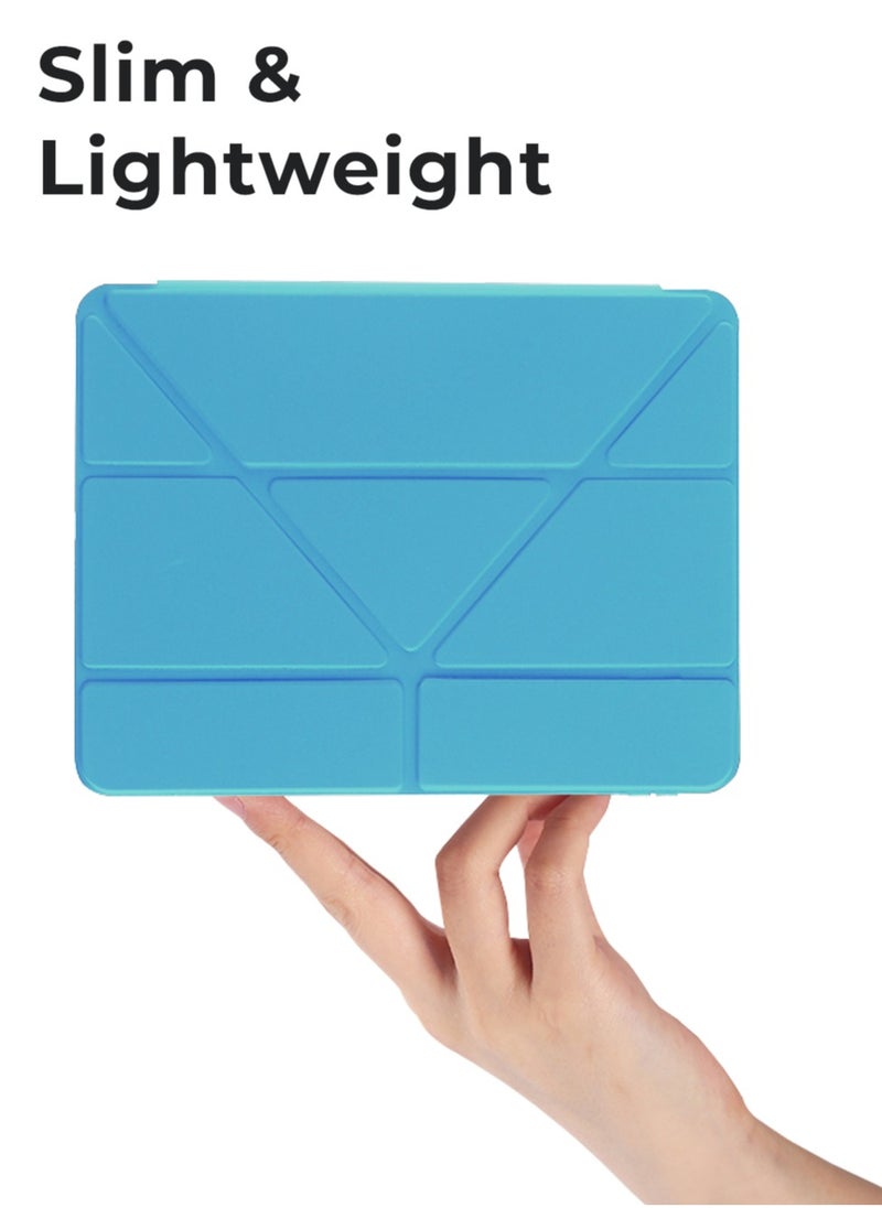 glassology - iPad Protective Case Y Fold + Screen Protector for iPad 13 2024/iPad Pro 12.9 2018/2020/2021/2022 Blue : Case Combo with Pencil Holder, Slim Stand Shockproof Tablet Cover, Auto Wake/Sleep with Screen Protector. - Image 1