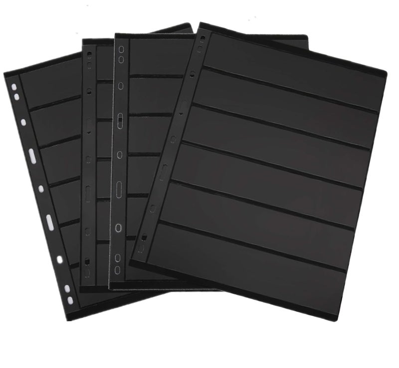 Lewano Stamp Pages for Stamp Album Binder, 20 Sheet (40 Page) 6 Rows Pages for Stamp Collectors, Professional Pack (6 Rows) (20 Sheet) - Image 1