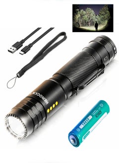 HEROCKX Rechargeable Flashlight -5 Modes LED Flashlight 20000 High Lumens Strong Light Flashlight Super Bright Tactical Flashlight Powerful Zoom IPX 65, Long Lasting Battery Life, Flashlight for Hiking Camping Gifts  - Image 1