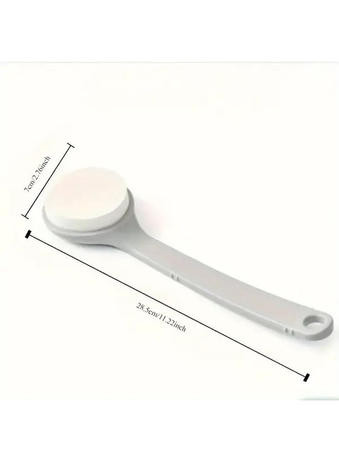 White Soft Bristle Foam Bath Brush Manual Body Scrubber Massage Dragon Horn Design - Image 3