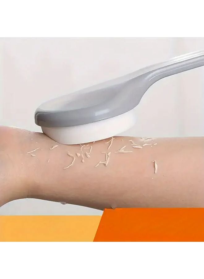 White Soft Bristle Foam Bath Brush Manual Body Scrubber Massage Dragon Horn Design - Image 5