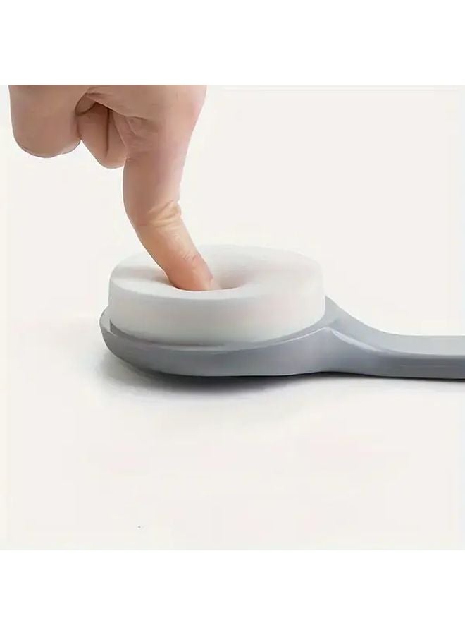 White Soft Bristle Foam Bath Brush Manual Body Scrubber Massage Dragon Horn Design - Image 4