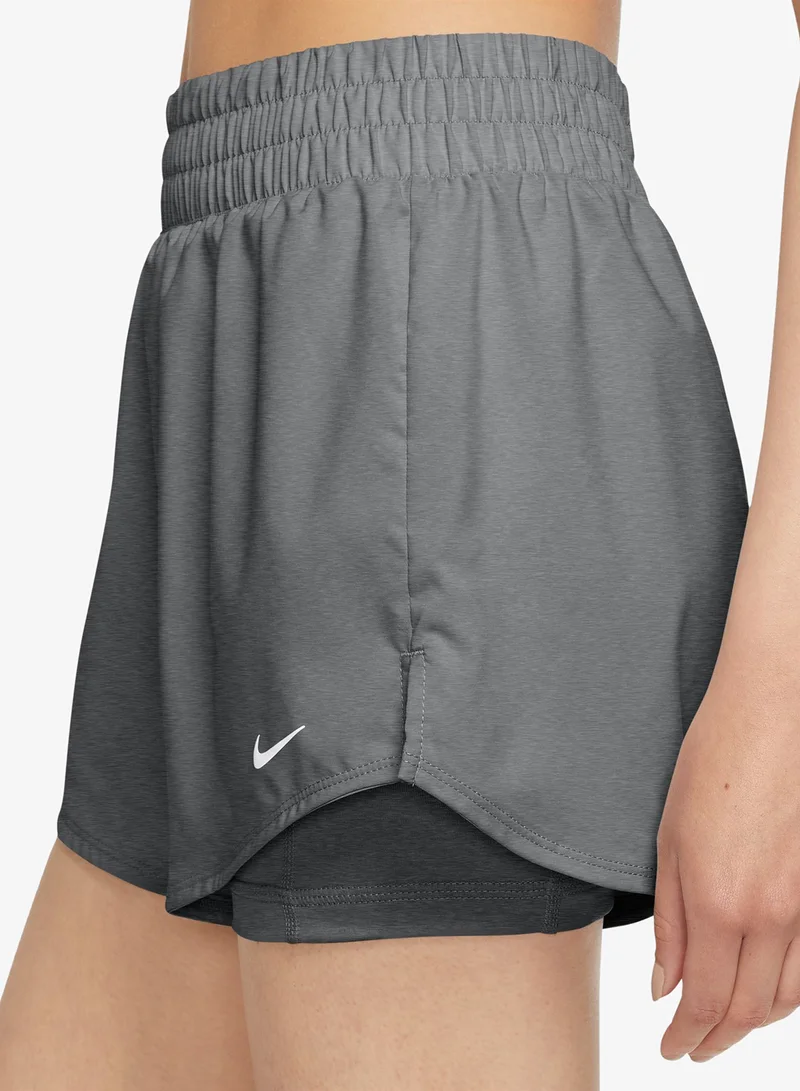 Nike Grey 3" 2In1 One Dri-Fit High-Rise Shorts for Women | Best Price UAE