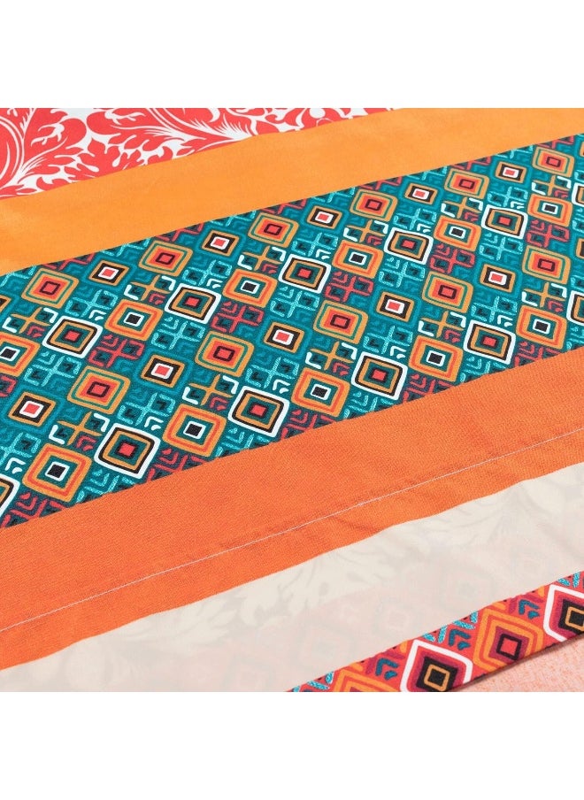 Lush Decor Lush Decor Boho Stripe Soft Sheet 6 Piece Set, King, Turquoise & Tangerine  - Image 5