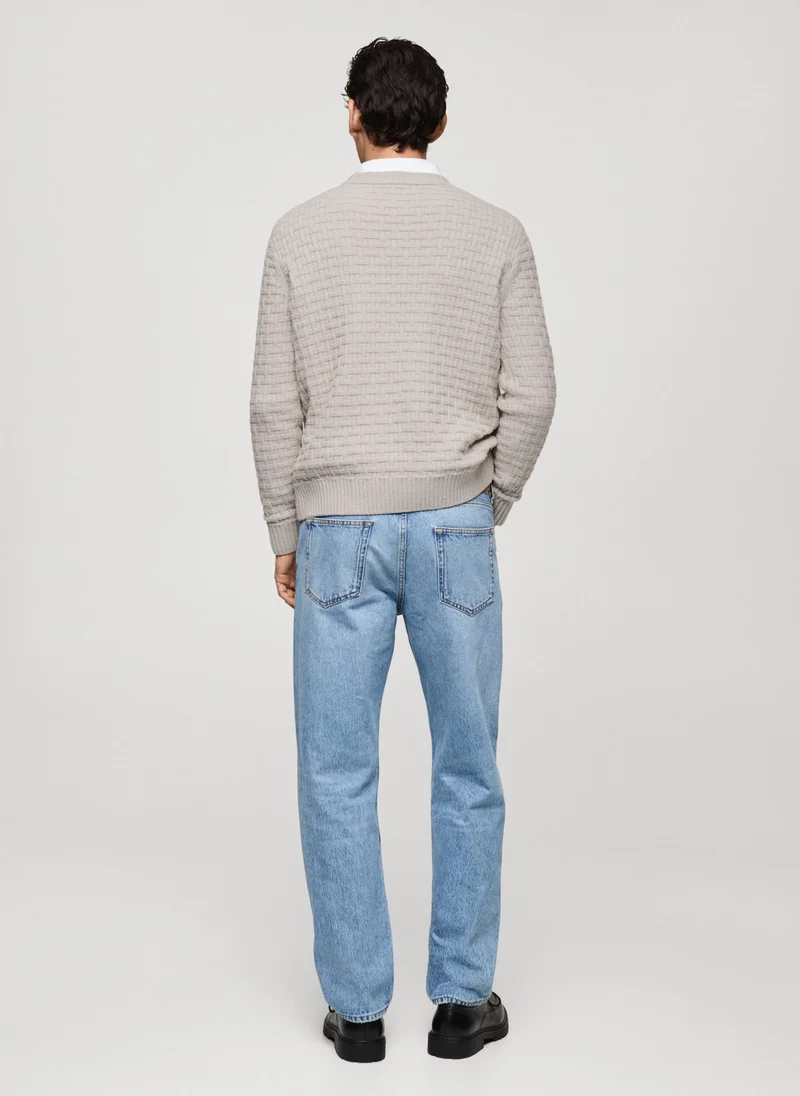 Mango Man Essential Crossed Knit Sweater