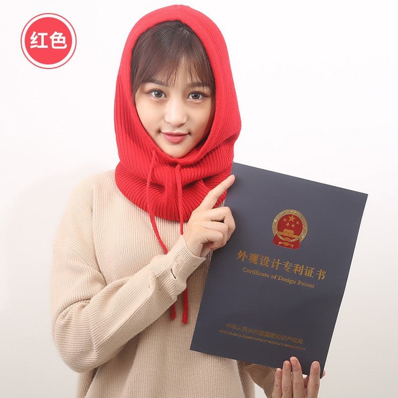 Hat Thickened Warm Knitted Woolen Hat Ear Protection Neck Scarf All-In-One Multi-Functional Hood - Image 5